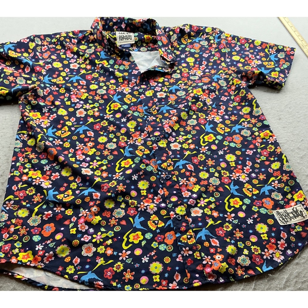 RSVLTS New Found Glory Shirt Floral Bird Kunuflex XL Dare Mighty Things ButtonUp